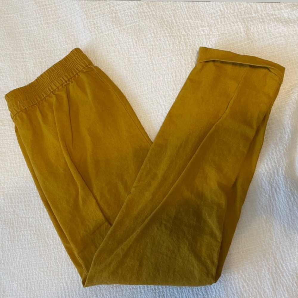 Yellow Cuffed J Crew Cropped Pants